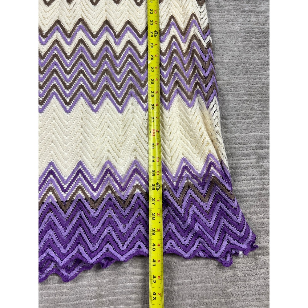 Fresh‎ of LA Dress Womens 3X Purple Chevron Crochet Knit 3/4 Sleeve Shift KD4647 - Picture 6 of 14
